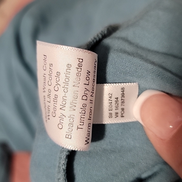 Sahalie Turtleneck Long Sleeve Blouse Large Blue - Picture 5 of 5